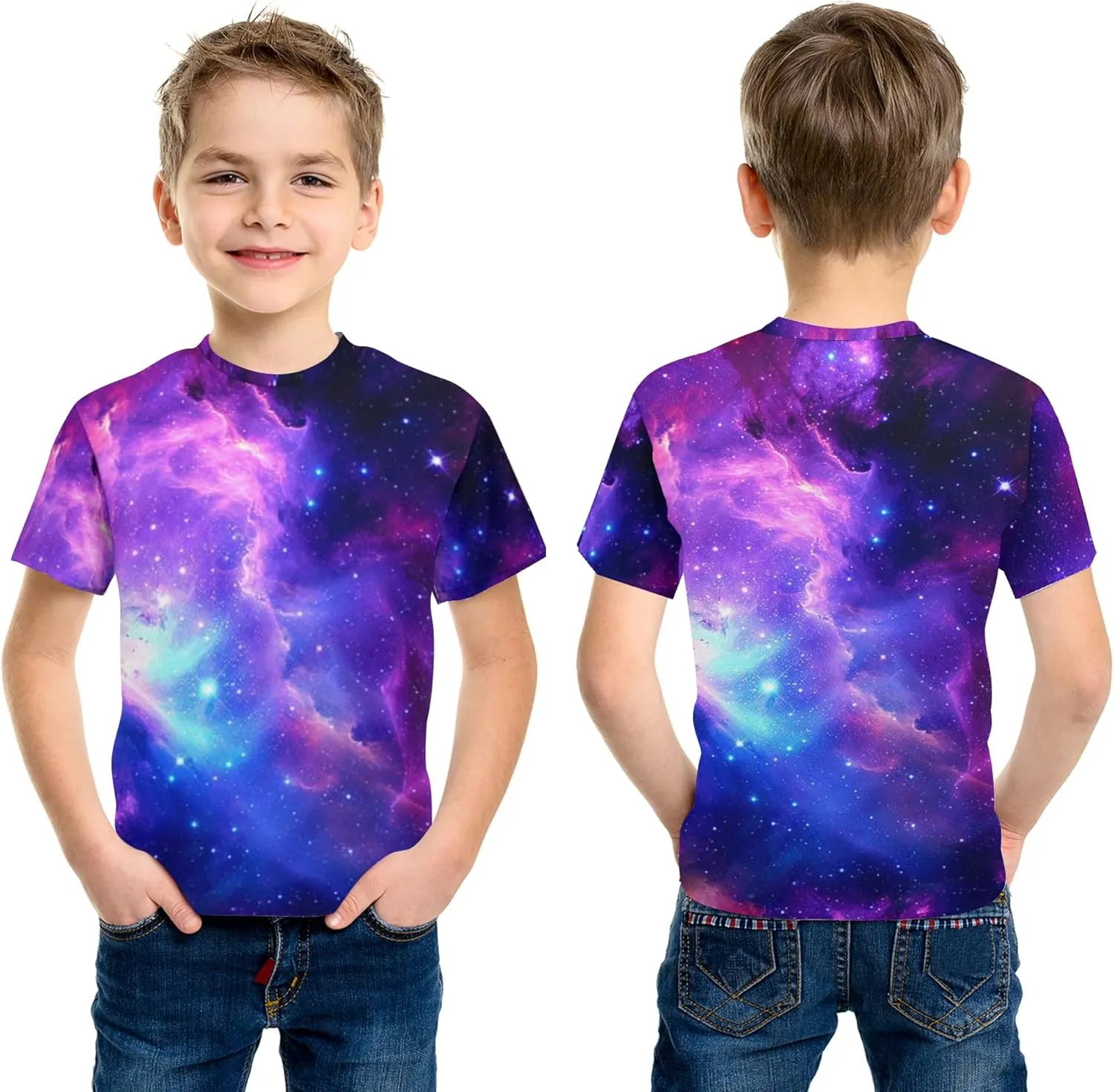 3D Graphic T Shirts for Boys Girls Kids, Casual Crewneck Short Sleeve Tops Tees for Teens 6-16 Years