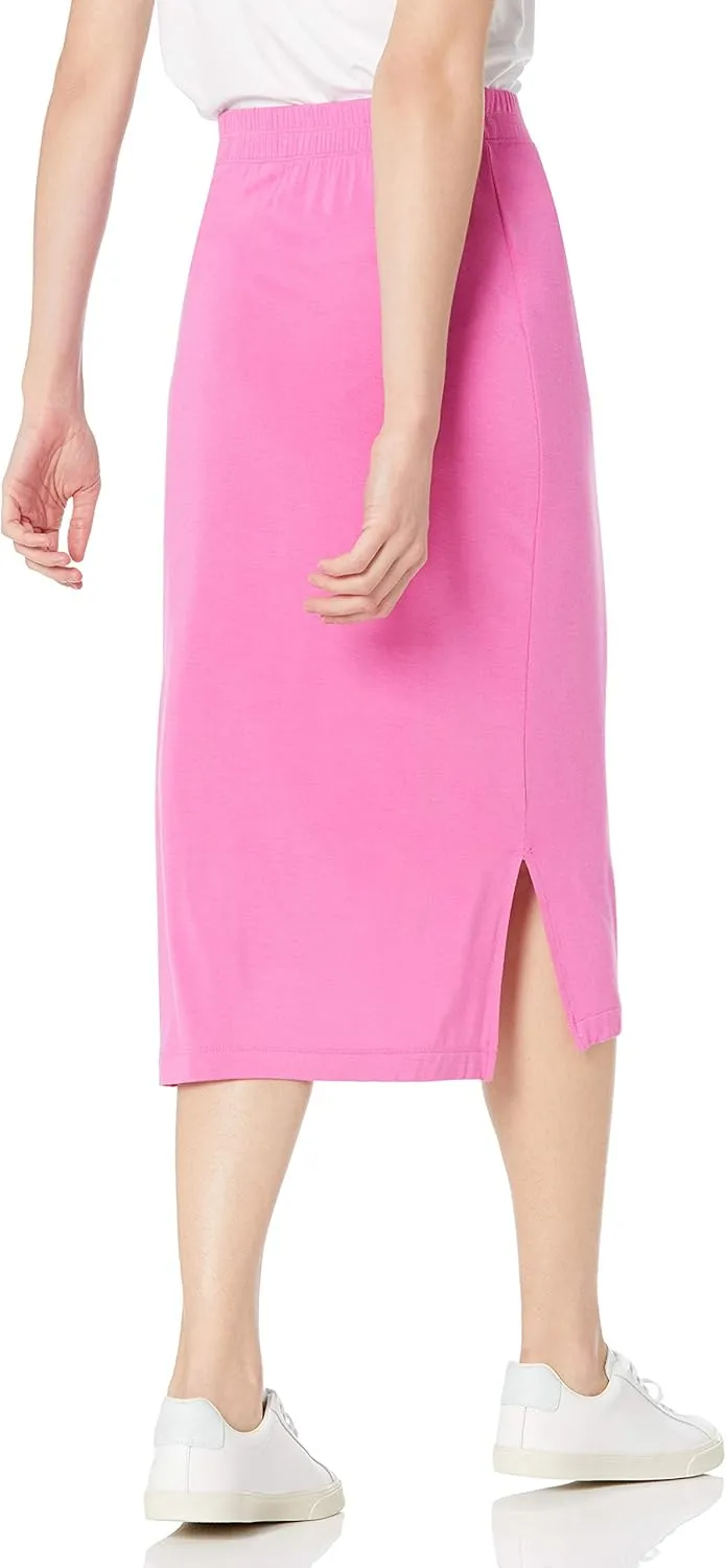 Amazon Essentials Women's Pull-On Knit Midi Skirt (Available in Plus Size)