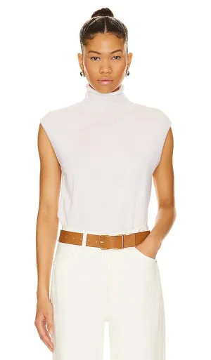Autumn Cashmere Sleeveless Funnel Neck in White