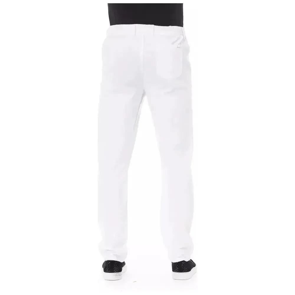 Baldinini Trend White Cotton Men Chino Pants