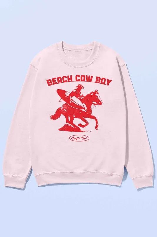 BEACH COW BOY SURFS UP OVERSIZED SWEATSHIRT