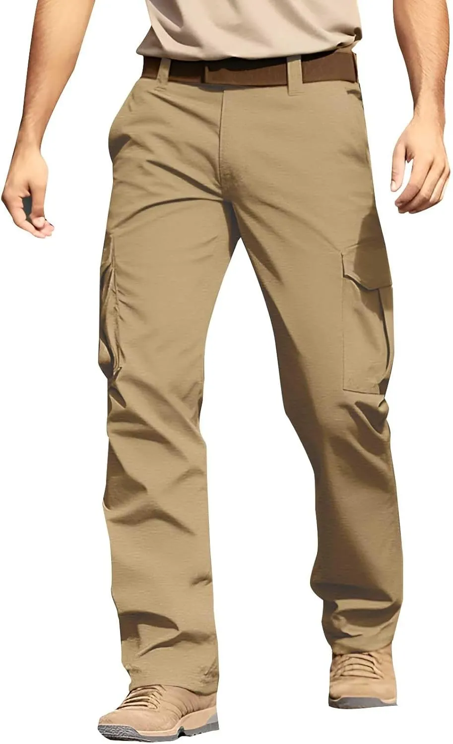 Chinos Pants Men Slim Fit Cargo Pants Stretch Relaxed Fit Jogger Sweatpants Straight Fit Hiking Work Pants w/Pockets