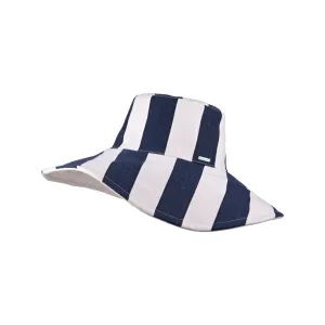 Girls Wide Brim Hat Hope Navy/White