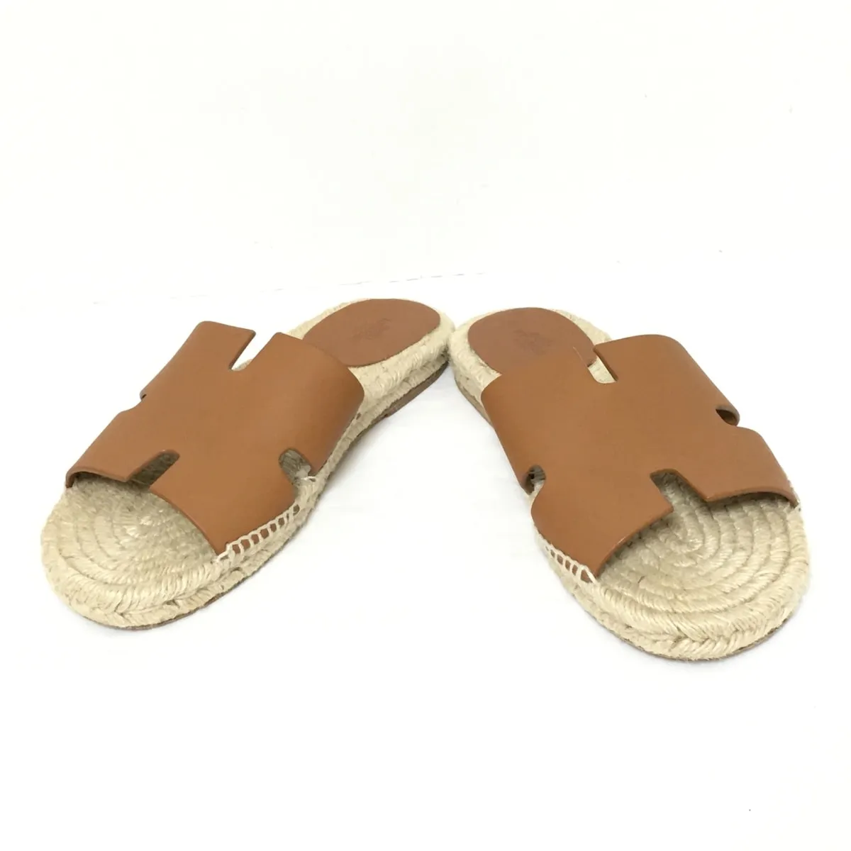 Hermès Antigua Gold Sandals, 40