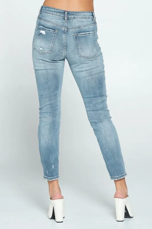 I&M- High Rise Medium Washed Boyfriend Fit Jeans