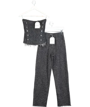 Mistress Rocks Black Distressed Denim Baggy Jeans And Corset Top UK XS