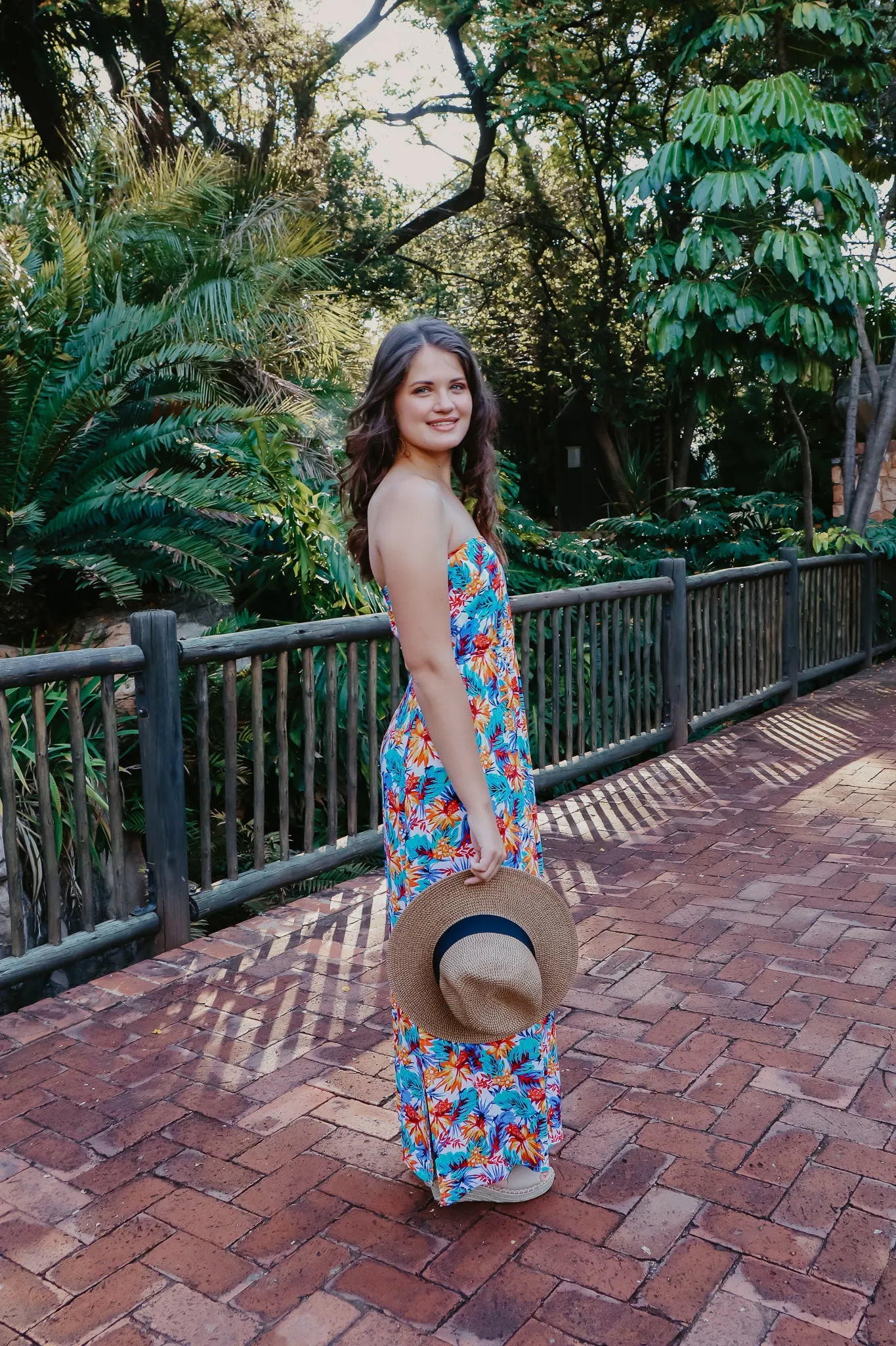Selene Wide Brim Fedora Sunhat: Tan & Black