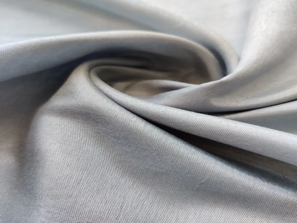 Silver Plain Rose Semi Silk Fabric