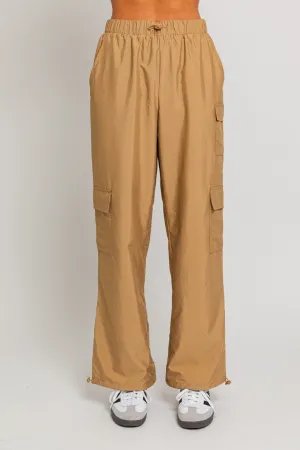 Stopper Detail Tan Cargo Pants